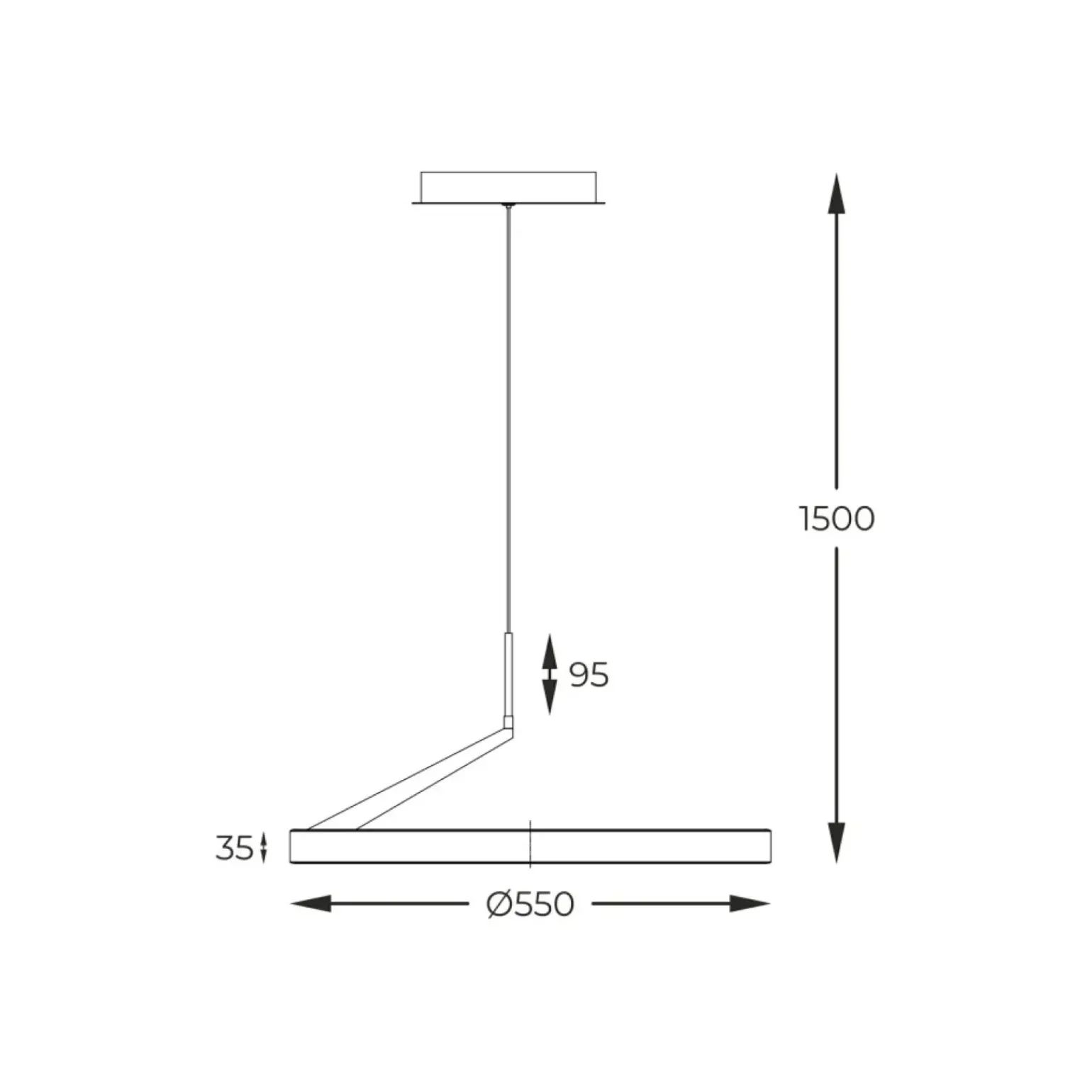 Fashion Ledowa, czarno-złota obręcz wisząca MD3689-1M-3BGT MALU | Kaja Żyrandole Nowoczesne