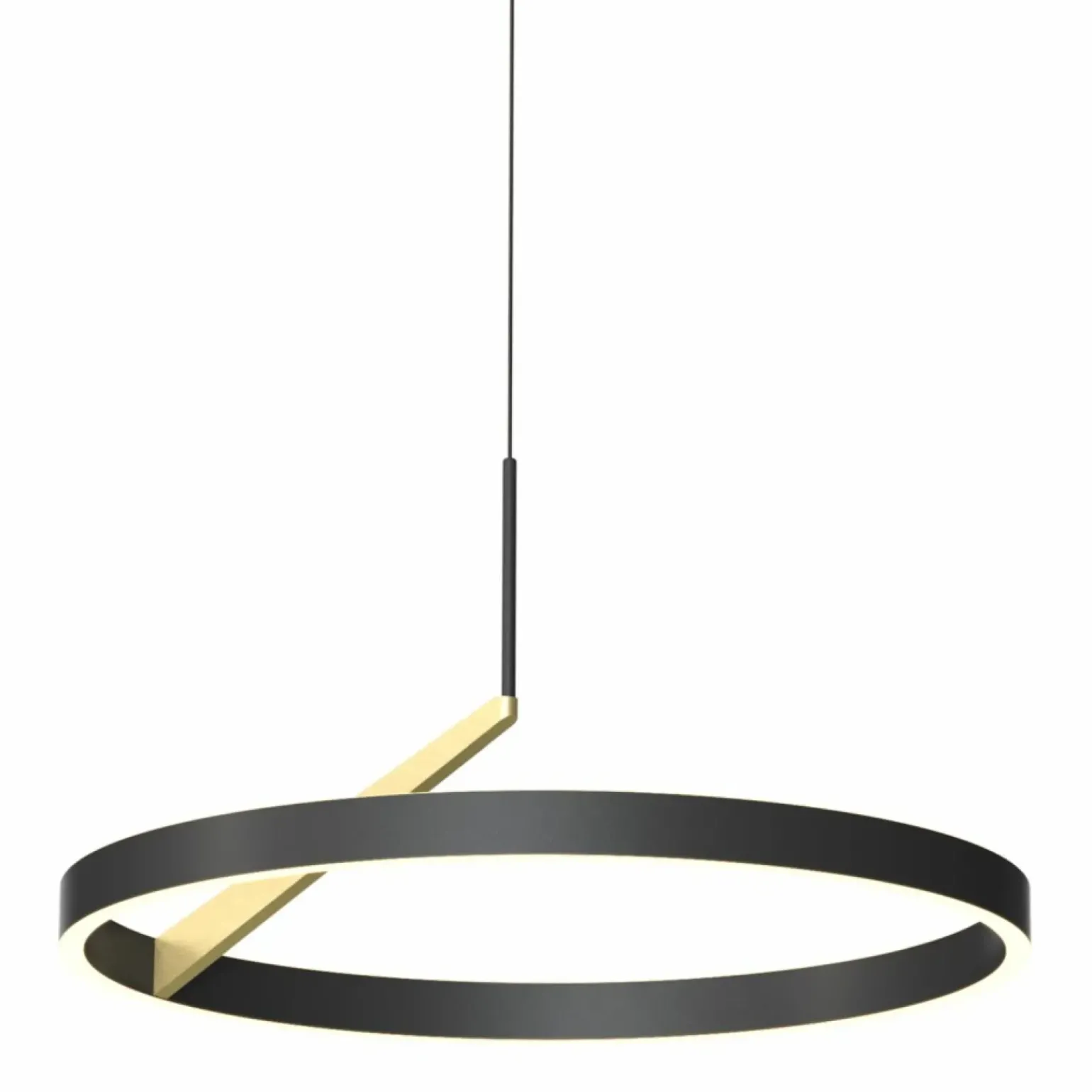 Fashion Ledowa, czarno-złota obręcz wisząca MD3689-1M-3BGT MALU | Kaja Żyrandole Nowoczesne