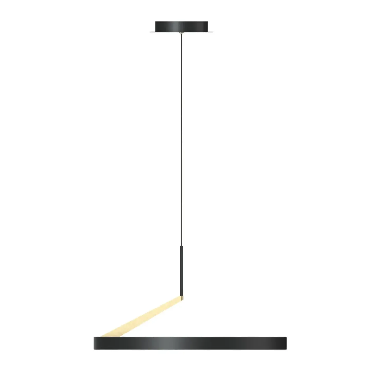 Fashion Ledowa, czarno-złota obręcz wisząca MD3689-1M-3BGT MALU | Kaja Żyrandole Nowoczesne