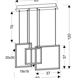 Best Ledowa, geometryczna lampa wisząca A0026-330 KEOS | Kaja Oświetlenie Żyrandole Nowoczesne