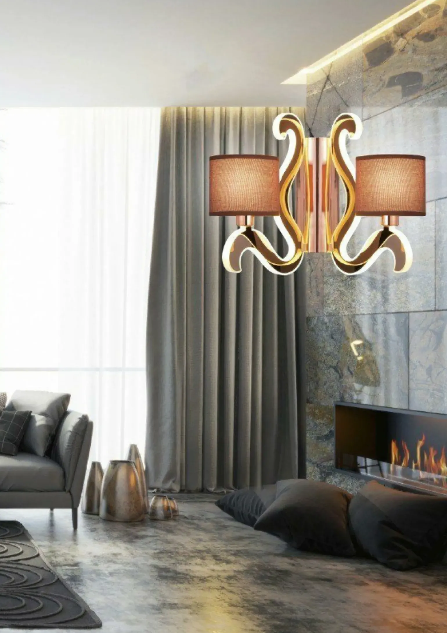 Sklep Kaja Ledowa lampa ścienna z abażurami 22-33529 AMBROSIA | Kaja Oświetlenie