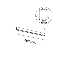 Sklep Kaja Ledowa lampa listwa plafon 90cm 3000K ANT 1963 NUMATA | Kaja