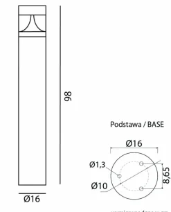 Sklep Kaja Ledowa lampa ogrodowa, moc 23W, grafitowa BRL-980 z serii BAREL | Kaja Oświetlen