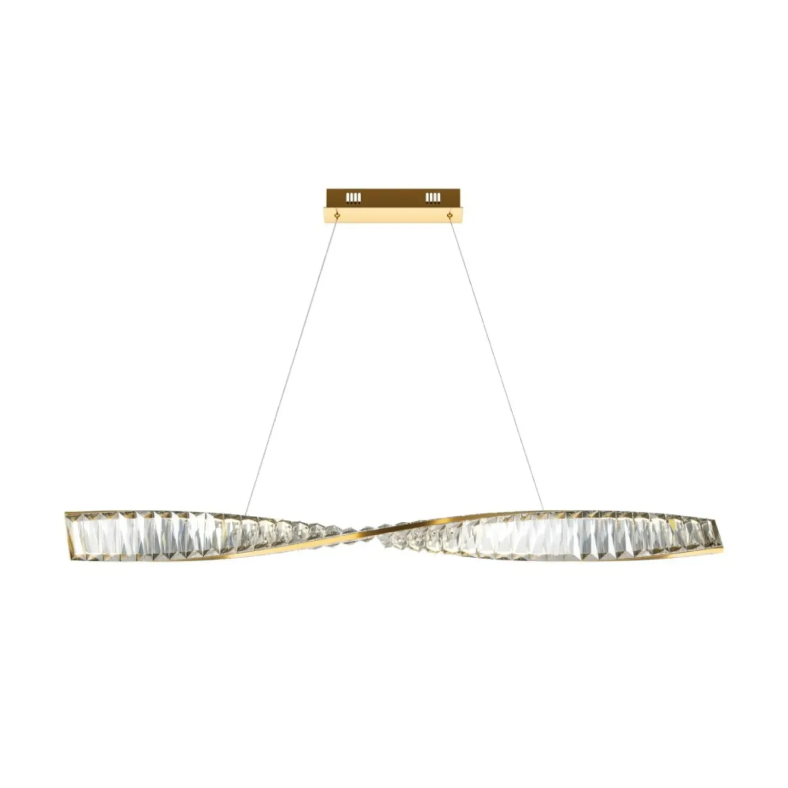 Best Ledowa lampa wisząca, złota wstążka P097PL-L28BS3K z serii KRONE Żyrandole Nowoczesne