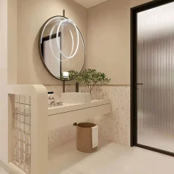 Sklep Kaja Ledowa obręcz ścienna, kinkiet koło 60cm LP-999/1W S WH z serii MIRROR