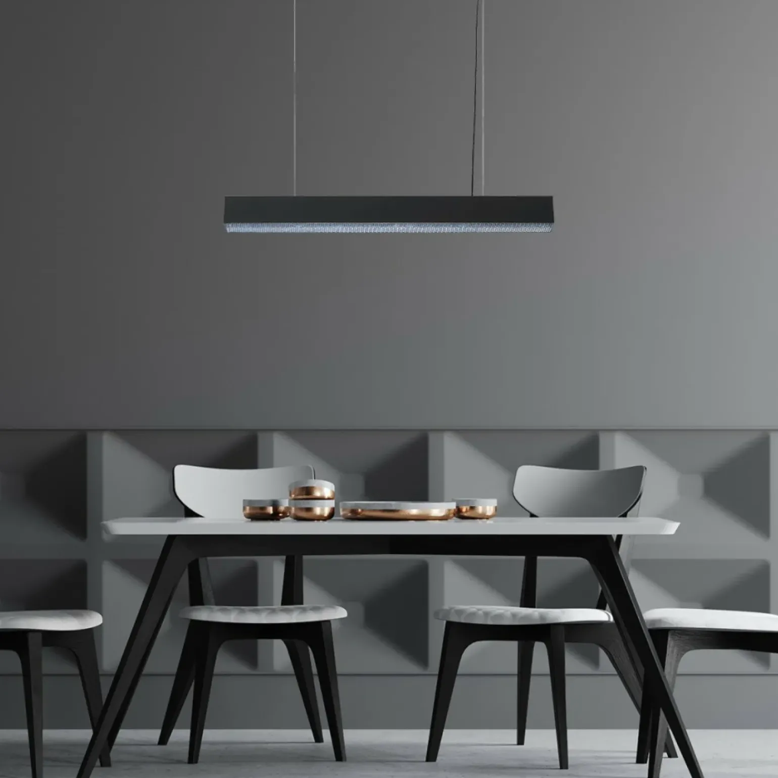 New Ledowa, pozioma lampa 80cm LP-1201/1P M BK SMART MIRA M | Kaja Żyrandole Nowoczesne