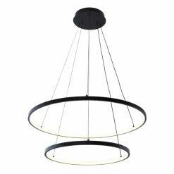 Sale Ledowe obręcze na regulowanych zwisach 18140BK-2 BRENO | Kaja Żyrandole Nowoczesne