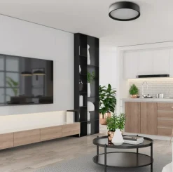 Hot Ledowy, czarny, okrągły plafon LP-043/1C BK HUDSON | Kaja Oświetlenie Żyrandole Nowoczesne