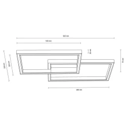 New Ledowy, drewniany plafon sterowany pilotem 91402274 RAMME | Kaja Żyrandole Nowoczesne