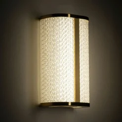 Sklep Kaja Ledowy, elegancki, złoty kinkiet łazienkowy 10730 PALMAS | Kaja