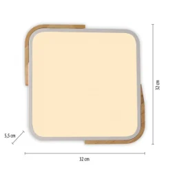 Sklep Kaja Ledowy plafon z dodatkiem drewna ZM 14289-16 BILA | Kaja Oświetlenie