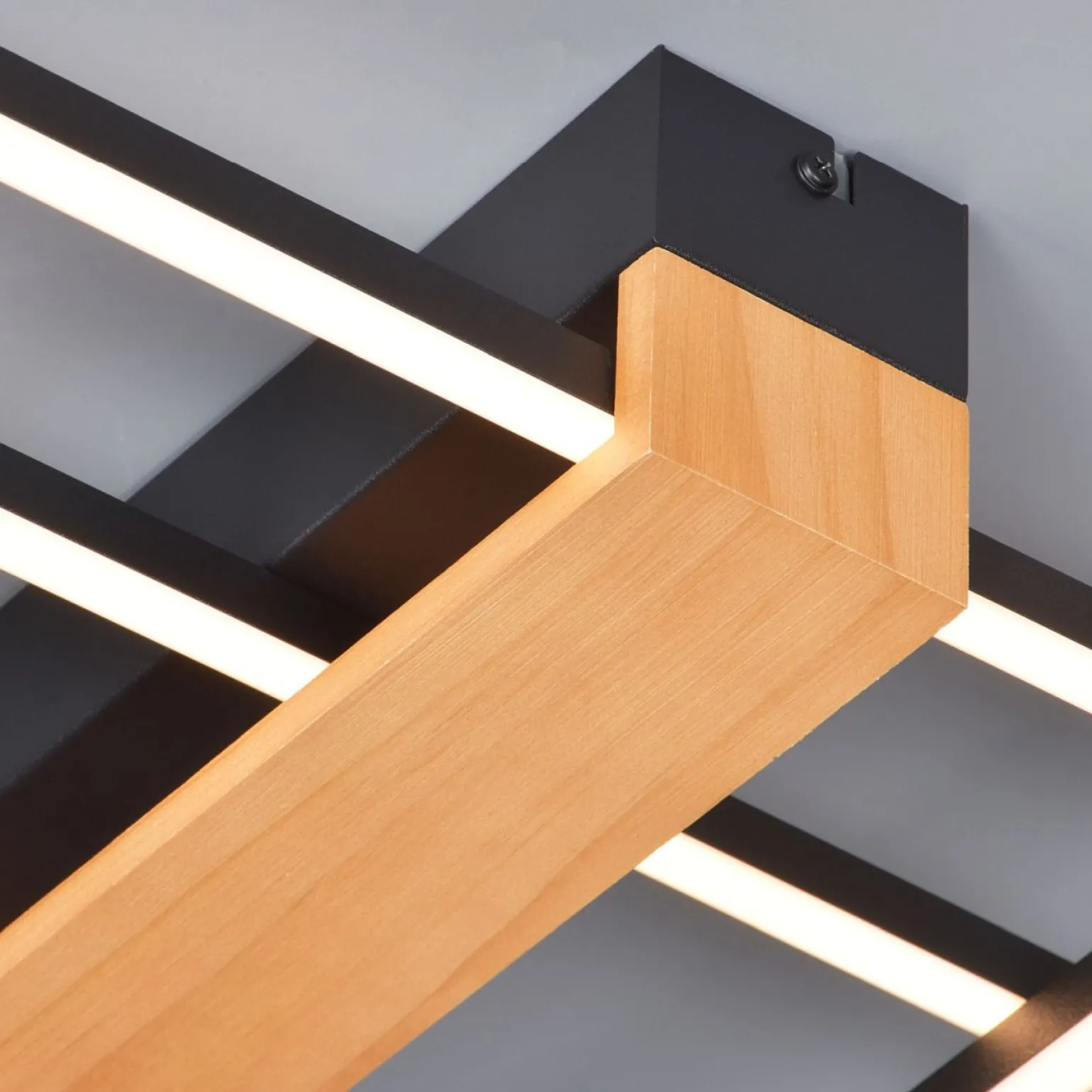 Sklep Kaja Ledowy plafon z elementem drewna C230624202A MINAR | Kaja Oświetlenie