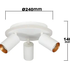 Sklep Kaja Ledowy plafon z reflektorami GU10 LP-0612/3C ROUND WH PARMA | Kaja