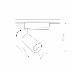 Sklep Kaja Ledowy reflektor do szyn, moc 30W 3000K 9008 | Kaja Oświetlenie