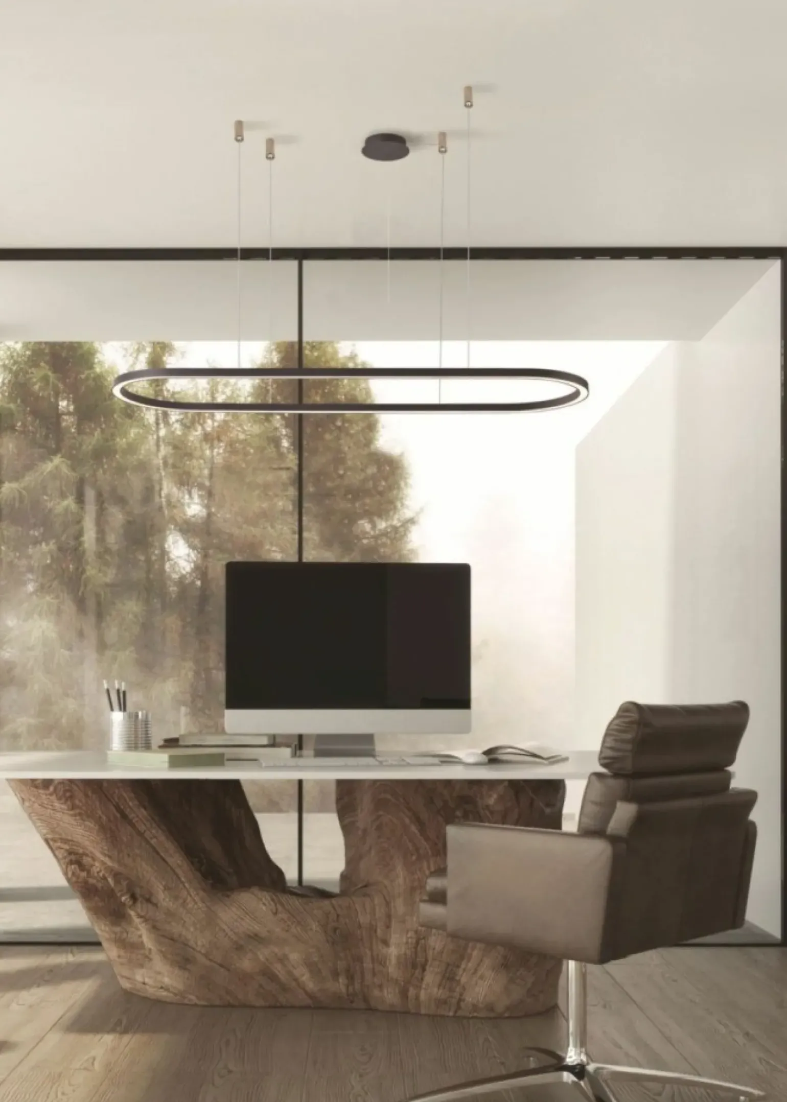 Best Sale Ledowy żyrandol o obłych kształtach lampa nad stół AZ5055 ELENA | Kaja Żyrandole Nowoczesne