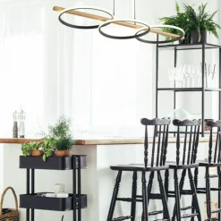 Outlet Ledowy zwis z okręgami, lampa nad stół MD3913-3-3BWLT ALMERIA | Kaja Żyrandole Nowoczesne