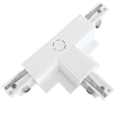 Sklep Kaja Lewy, biały łącznik typu T do szyny AZ5439 TRACK 3LINE GIPS | Kaja