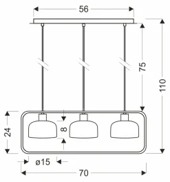 Store Liniowa, czarno-biała lampa nad stół w kuchni 33-26828 ZODIAC | Kaja Żyrandole Nowoczesne