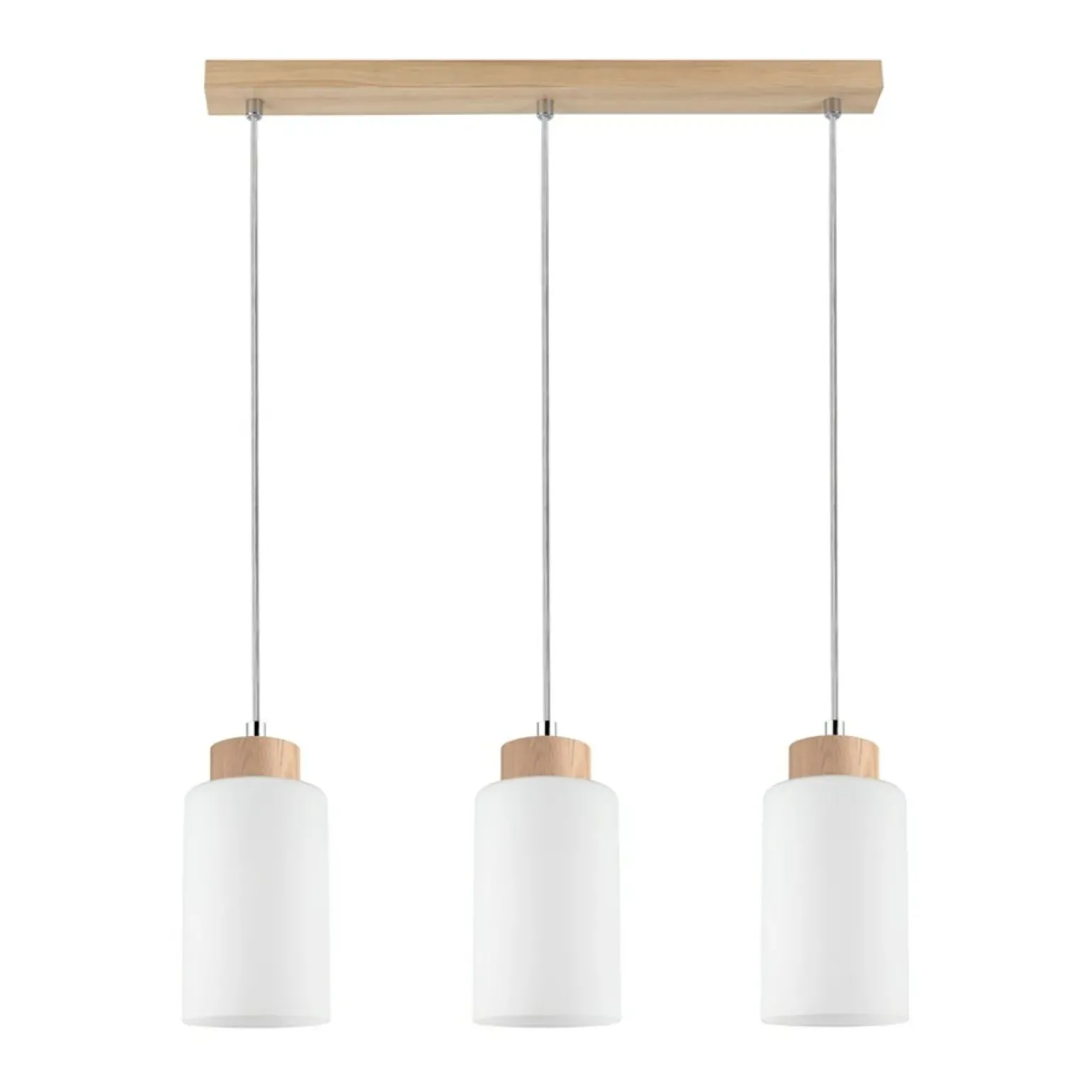 Cheap Liniowa, drewniana lampa wisząca z kloszami 1720374 BOSCO | Kaja Żyrandole Nowoczesne