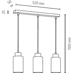 Cheap Liniowa, drewniana lampa wisząca z kloszami 1720374 BOSCO | Kaja Żyrandole Nowoczesne