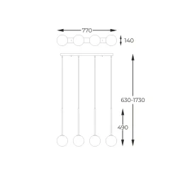 Cheap Liniowa lampa nad stół w kuchni P0574-04D-SDFZ ARCTURUS | Kaja Żyrandole Nowoczesne