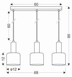 Best Liniowa lampa wisząca z bursztynowymi kliszami 33-21311 ISAR | Kaja Żyrandole Nowoczesne