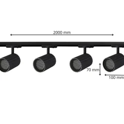 Sklep Kaja Listwa 1-fazowa 2m z reflektorami LP-787 SET 1F BK z serii TOKIO SET