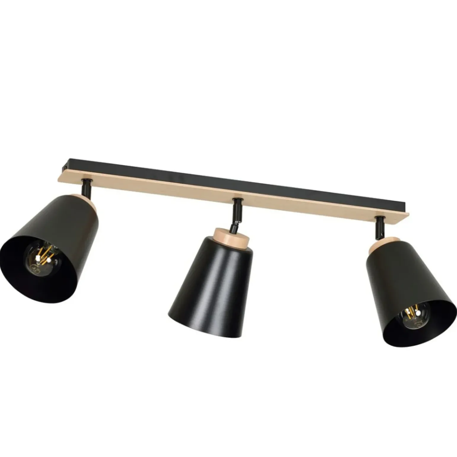 Fashion Listwa sufitowa z 3 kloszami w kolorze czarnym 725/3 | Kaja Żyrandole Nowoczesne