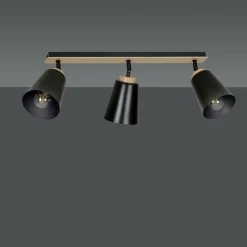 Fashion Listwa sufitowa z 3 kloszami w kolorze czarnym 725/3 | Kaja Żyrandole Nowoczesne