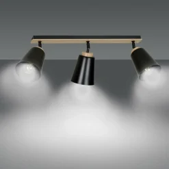 Fashion Listwa sufitowa z 3 kloszami w kolorze czarnym 725/3 | Kaja Żyrandole Nowoczesne