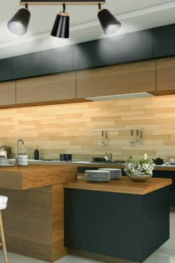 Fashion Listwa sufitowa z 3 kloszami w kolorze czarnym 725/3 | Kaja Żyrandole Nowoczesne