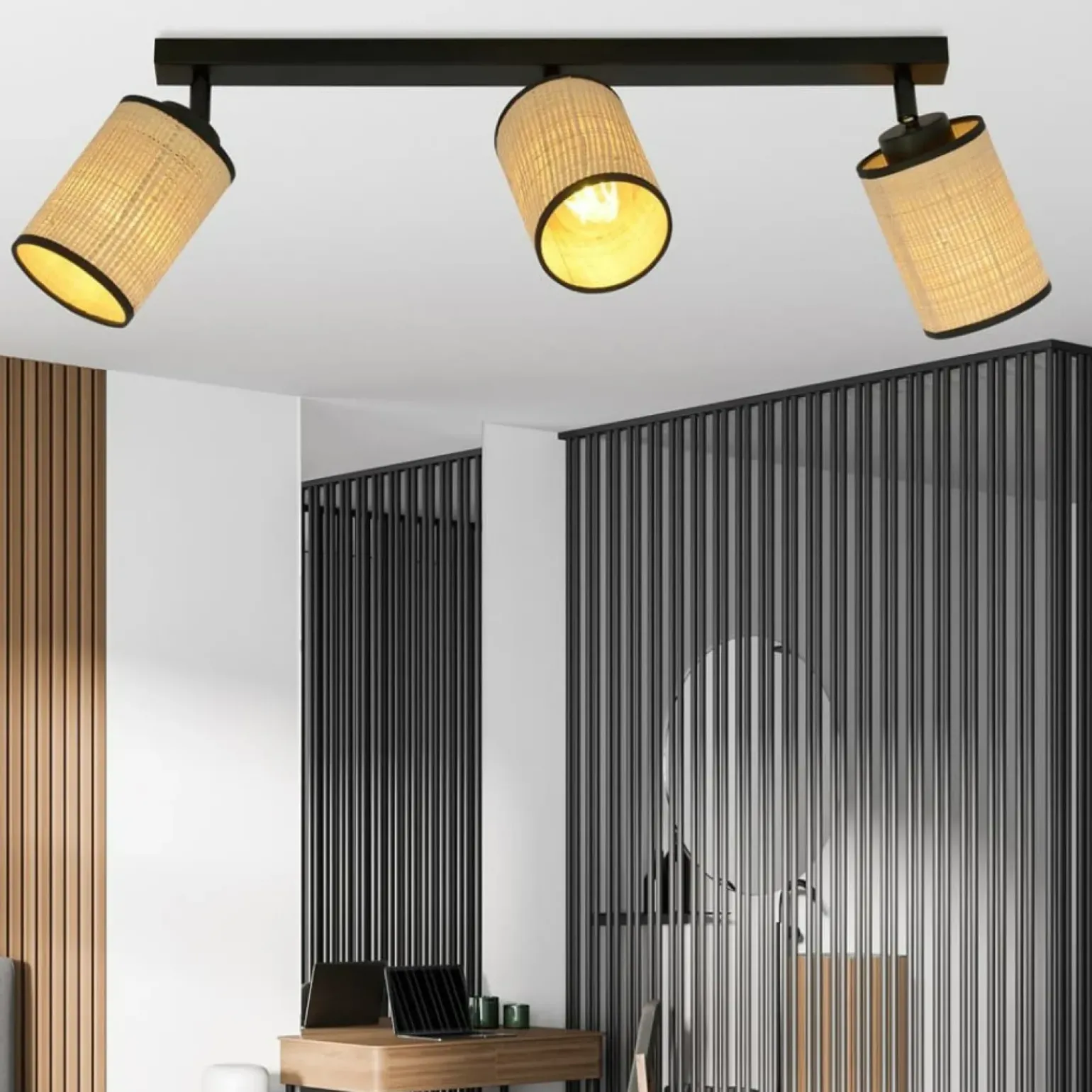 Fashion Listwa sufitowa z abażurami w stylu boho 1151/3 YOGA | Kaja Żyrandole Nowoczesne