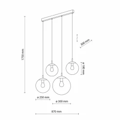 Best Sale Listwa sufitowa z ciemnymi kloszami TK 5381 ESME GRAPHITE | Kaja Żyrandole Nowoczesne