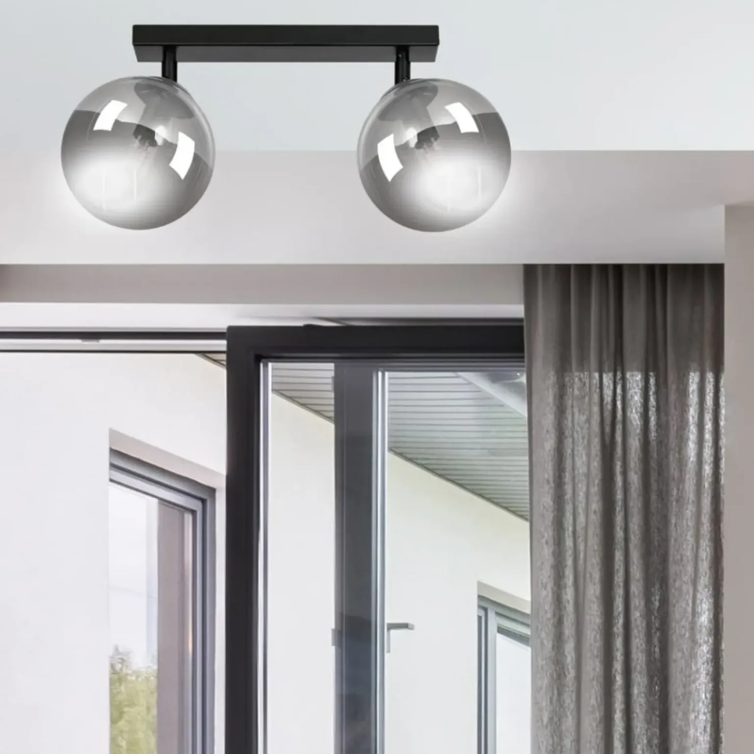 Outlet Listwa sufitowa z grafitowymi kloszami 777/2 | Kaja Oświetlenie Żyrandole Nowoczesne