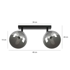 Outlet Listwa sufitowa z grafitowymi kloszami 777/2 | Kaja Oświetlenie Żyrandole Nowoczesne