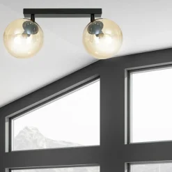 Cheap Listwa sufitowa z miodowymi kulistymi kloszami 778/2 | Kaja Żyrandole Nowoczesne