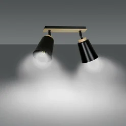 Sale Listwa w kolorze drewna z dwoma kloszami 725/2 | Kaja Oświetlenie Żyrandole Nowoczesne