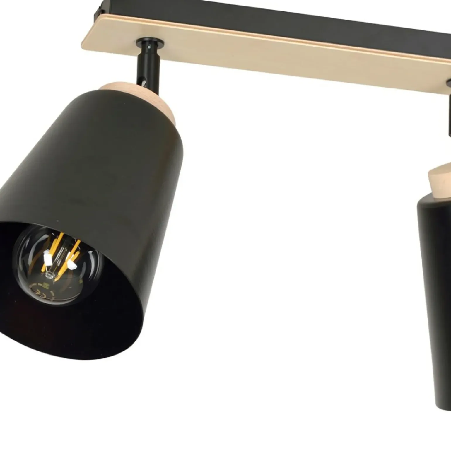 Sale Listwa w kolorze drewna z dwoma kloszami 725/2 | Kaja Oświetlenie Żyrandole Nowoczesne