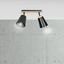 Sale Listwa w kolorze drewna z dwoma kloszami 725/2 | Kaja Oświetlenie Żyrandole Nowoczesne