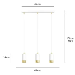 Best Listwa wisząca z trzema lampami w białym kolorze 815/3 | Kaja Żyrandole Nowoczesne