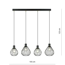 Store Listwa z czterema zwisającymi drucianymi kulami 1222/4 z serii GINO Żyrandole Nowoczesne