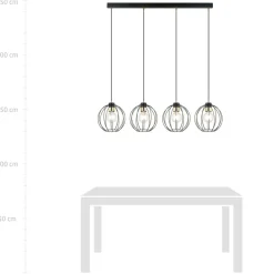 Store Listwa z czterema zwisającymi drucianymi kulami 1222/4 z serii GINO Żyrandole Nowoczesne