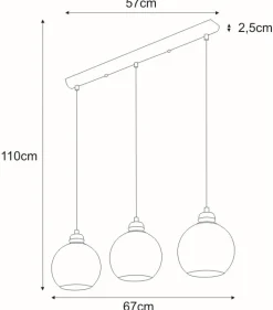 Sale Listwa z wiszącymi kloszami K-8003-3 CHR GALAXY I | Kaja Oświetlenie Żyrandole Nowoczesne