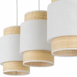 Cheap Listwa ze słomkowymi abażurami na zwisach TK 5654 serii BOHO NEW WHITE Żyrandole Nowoczesne