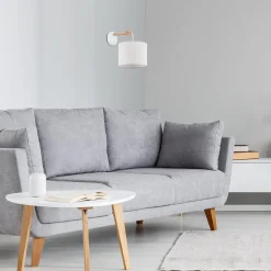 Sklep Kaja Lniany kinkiet na drewnianym ramieniu TK 6555 ALBERO | Kaja