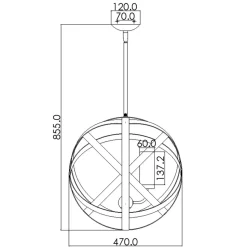 Best Sale Loftowa lampa wisząca, na trzy żarówki HK-CARSON-3P z serii CARSON Żyrandole Nowoczesne