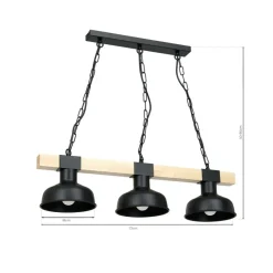 Cheap Loftowa lampa wisząca z drewnem stabilizującym MLP7457 z serii FARO | Kaja Oświe Żyrandole Nowoczesne