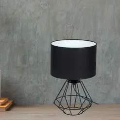 Sklep Kaja Loftowa lampka stołowa z czarno-białym abażurem MLP4792 z serii COLIN | Kaja Ośw