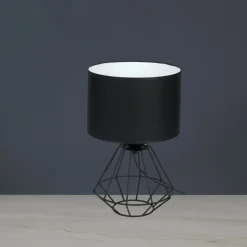 Sklep Kaja Loftowa lampka stołowa z czarno-białym abażurem MLP4792 z serii COLIN | Kaja Ośw