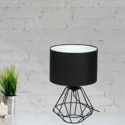 Sklep Kaja Loftowa lampka stołowa z czarno-białym abażurem MLP4792 z serii COLIN | Kaja Ośw